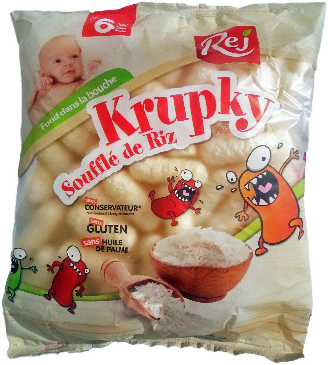 KRUPKY soufflé de riz pour bébé (dès 6 mois) - Sachet de 85g. - Krupky